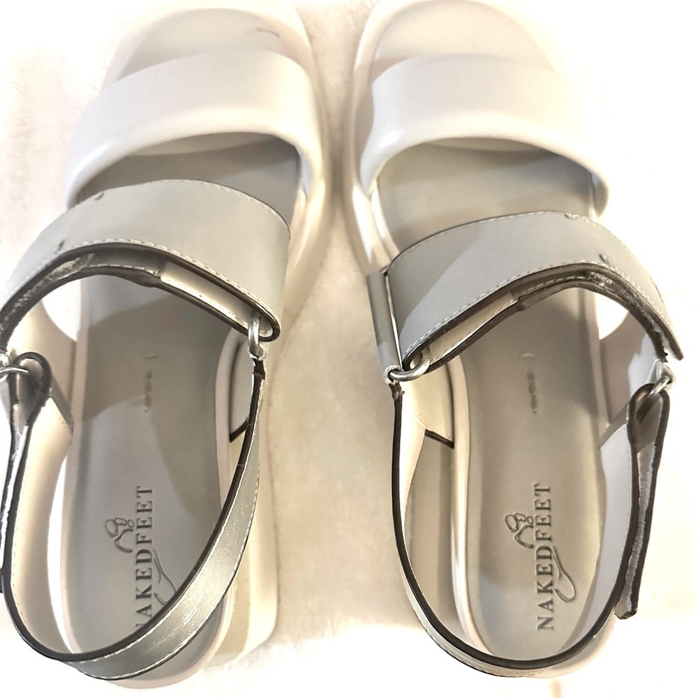 Naked Feet Paradox Women's Sandals - Cream and Gray size 8